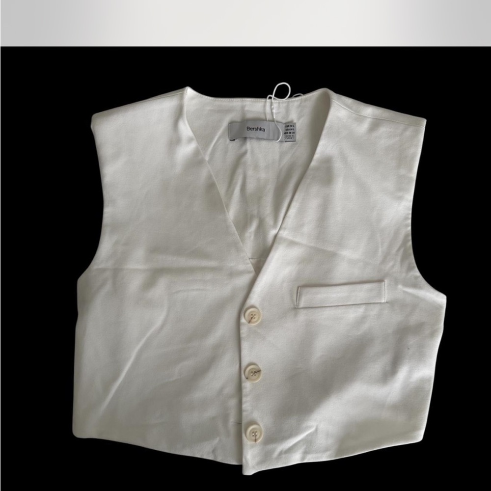 Bershka white Button-Up Vest